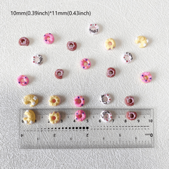 20pcs Donut Moon Nail Art Charms Resin Nail Art Accessories DIY Nail Salons