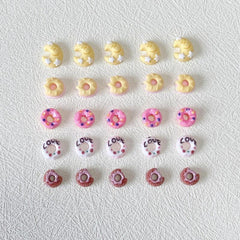 20pcs Donut Moon Nail Art Charms Resin Nail Art Accessories DIY Nail Salons