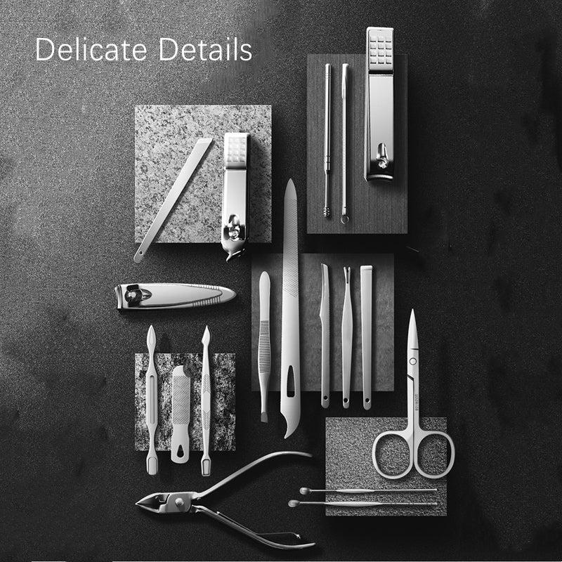 Professional Manicure & Pedicure Kit with Leather Case