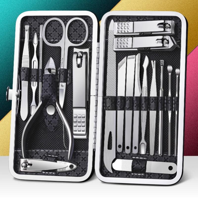 Professional Manicure & Pedicure Kit with Leather Case