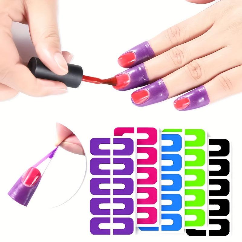 10pcs Nail Polish Protector Spill Proof Stickers Peel Off Nail Guards for DIY