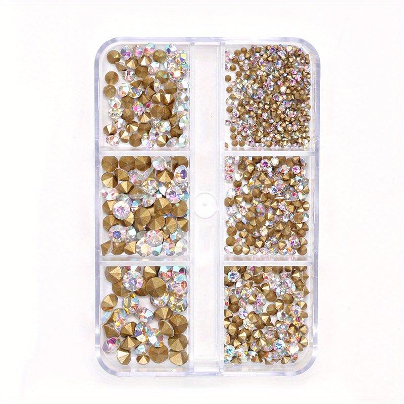 6 Grids Rhinestones Strass For Nail Art Wedding Decor