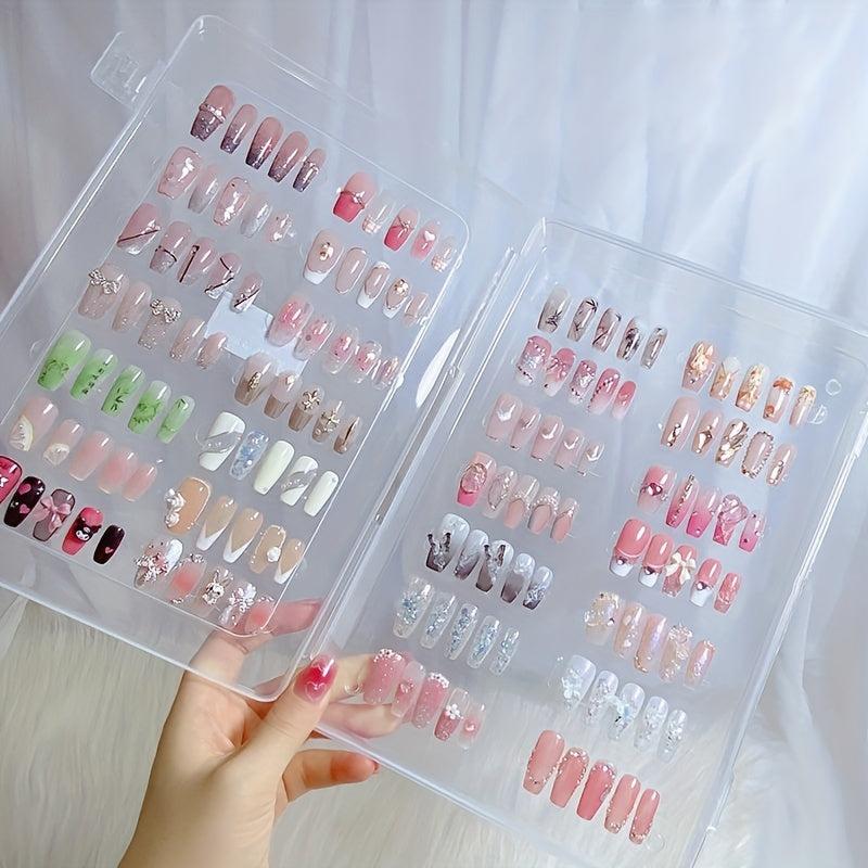 Press On Nail Storage Box Dustproof Clear Empty Press On Nail Packing Box