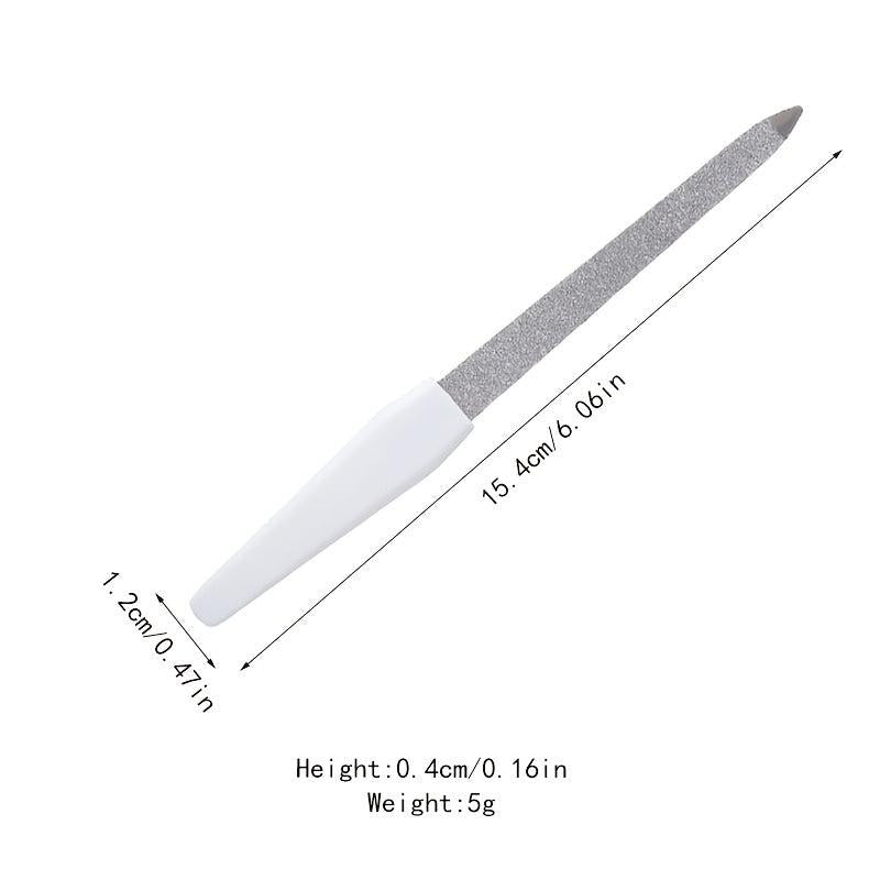 Stainless Steel Nail Files With Anti Slip Handle Double Sided Nail Filer