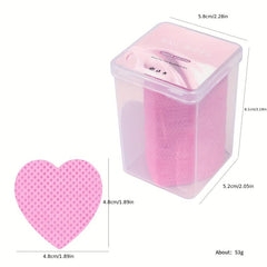 200 Pcs Heart Shaped Lint Nail Wipes Glue Wipes For Eyelash Extension