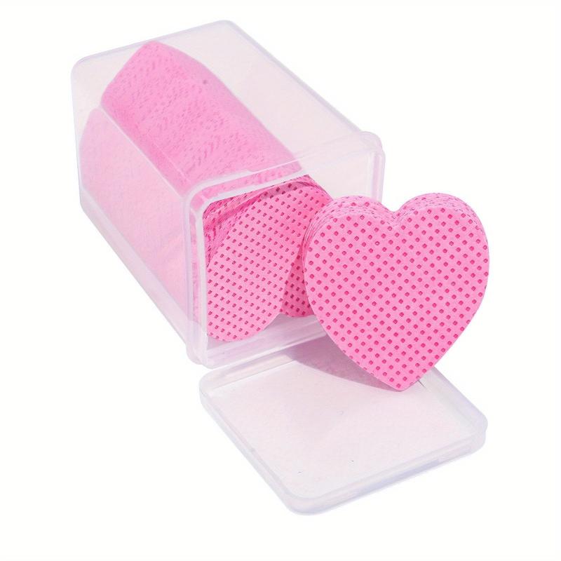 200 Pcs Heart Shaped Lint Nail Wipes Glue Wipes For Eyelash Extension