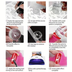 Pink Silicone Seal Nail Stamping Kit