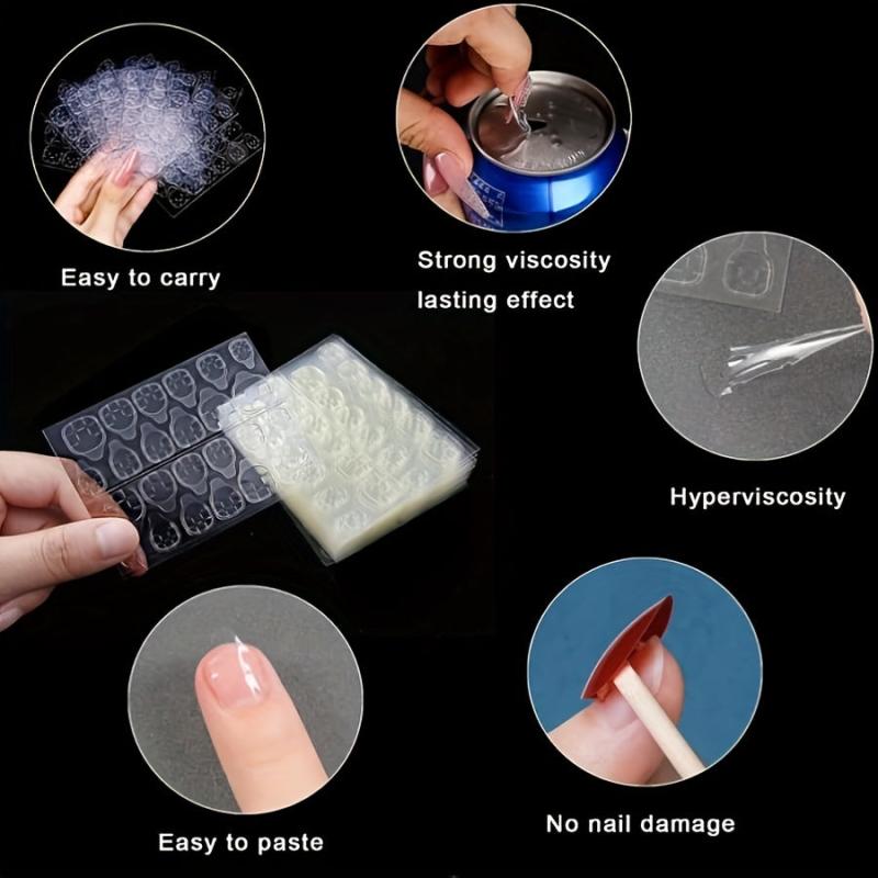 1200pcs Waterproof Double Sided Adhesive Tabs Nail Sticker