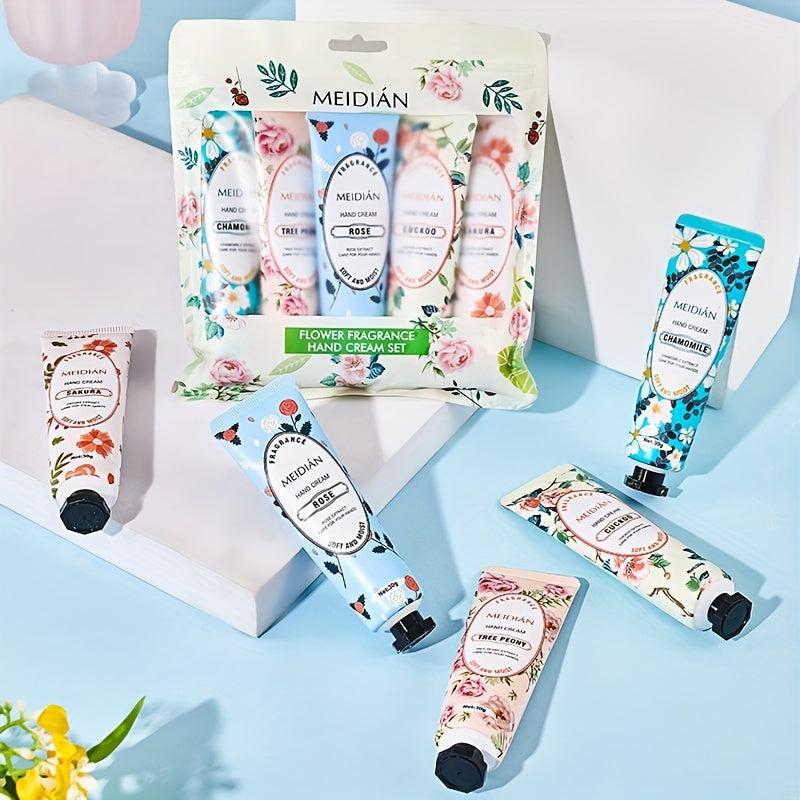 5pcs Floral Fragrance Hand Cream Set- Travel Size Hand Lotion for Women