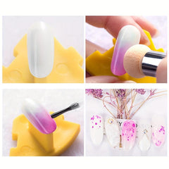 Crystal Handle Nails Sponge Pen With 4pcs Head for Nail Art Powder