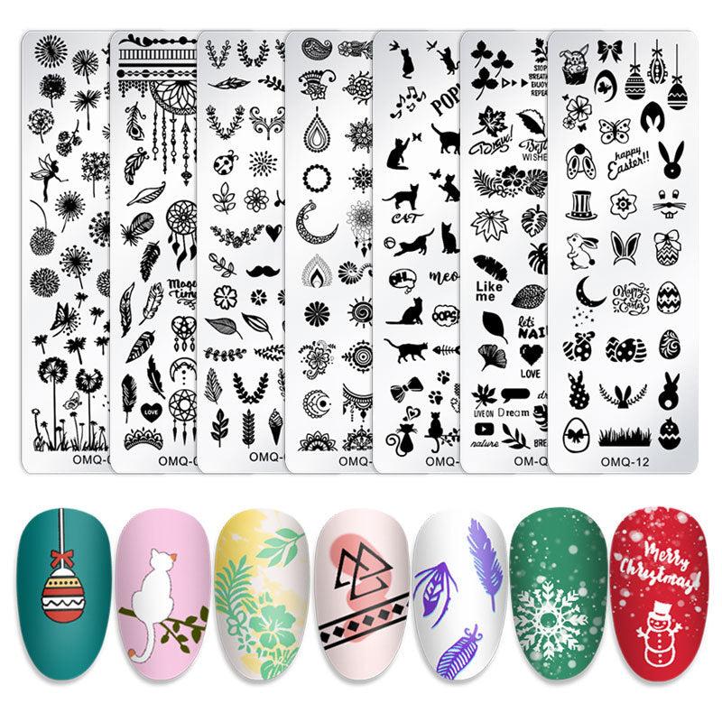 Marble Christmas Halloween Nail Stamping Plates - Easy Nail Art Designs