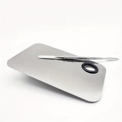 Stainless Steel Makeup Palette Nail Eye Shadow Mixing Palette With Spatula