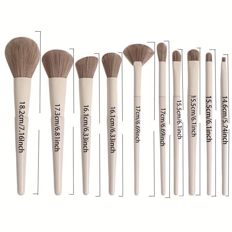 10Pcs Soft Fluffy Makeup Brushes Set Kit For Foundation Eye Shadow Concealer