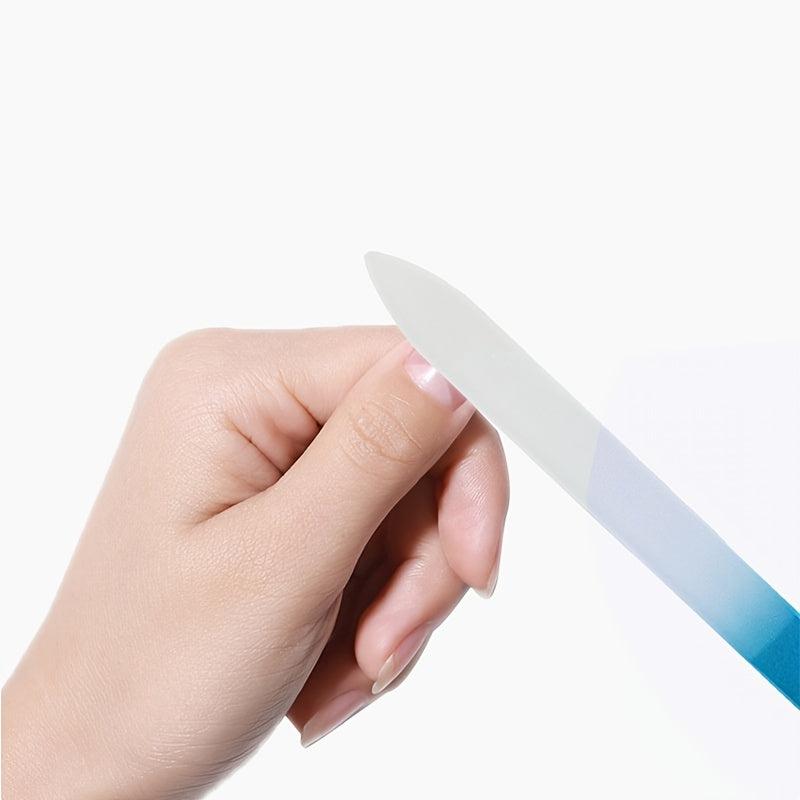 Gradient Glass Nail File Double Sided Etching Professional Nail Care Women Men