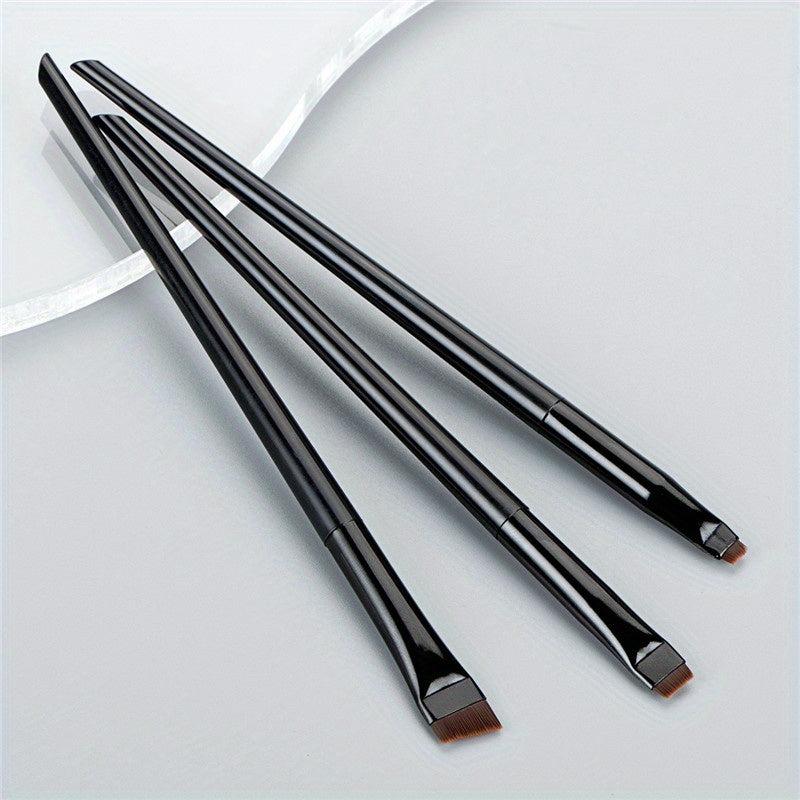 3pcs Flat Eyeliner & Eyebrow Brush Set Eye Makeup Beauty Tools