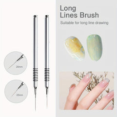6Pcs Nail Art Brush Striping Thin Long Lines Dotting Drawing Pen