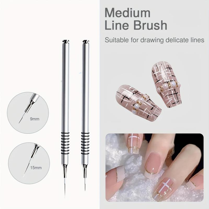 6Pcs Nail Art Brush Striping Thin Long Lines Dotting Drawing Pen
