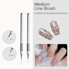 6Pcs Nail Art Brush Striping Thin Long Lines Dotting Drawing Pen