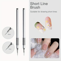 6Pcs Nail Art Brush Striping Thin Long Lines Dotting Drawing Pen