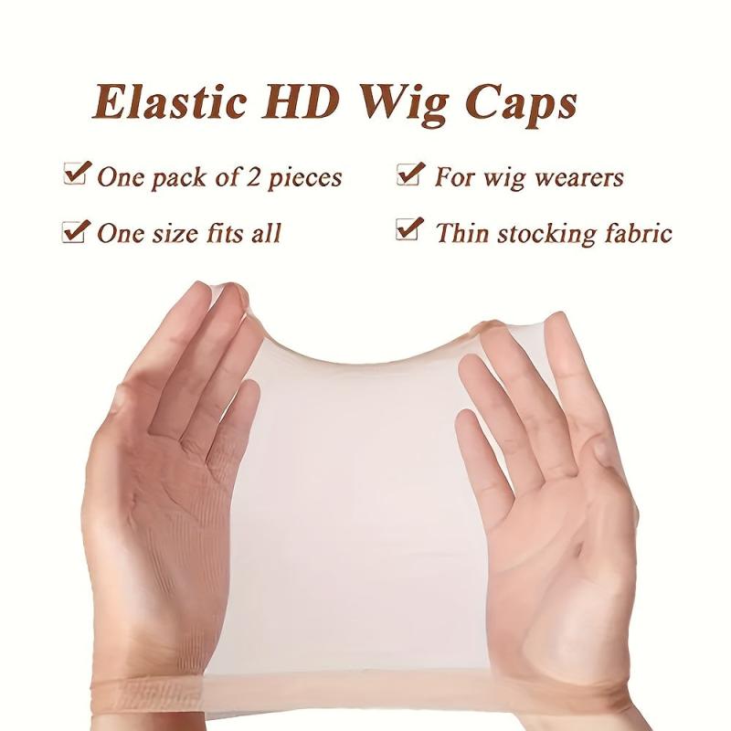 Breathable HD Wig Cap 2pcs pack Elastic and Invisible