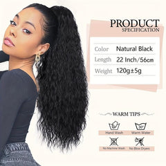 Long Curly Drawstring Ponytail For Women Synthetic Hair Extension