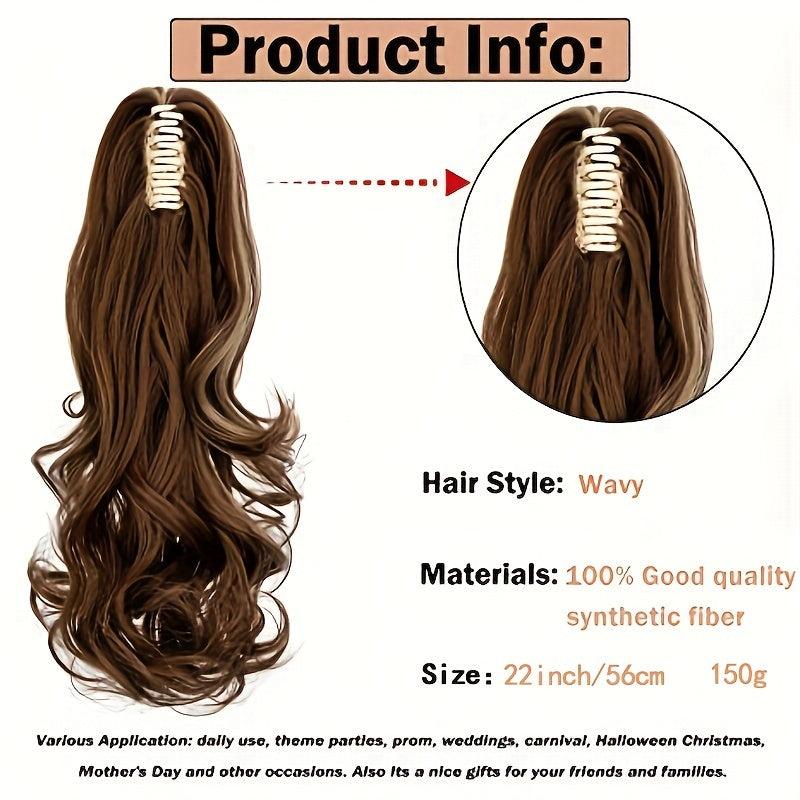 55 88 Cm Claw Clip Wavy Ponytail Extension Synthetic Fiber Hair Piece