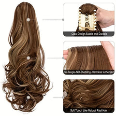 55 88 Cm Claw Clip Wavy Ponytail Extension Synthetic Fiber Hair Piece