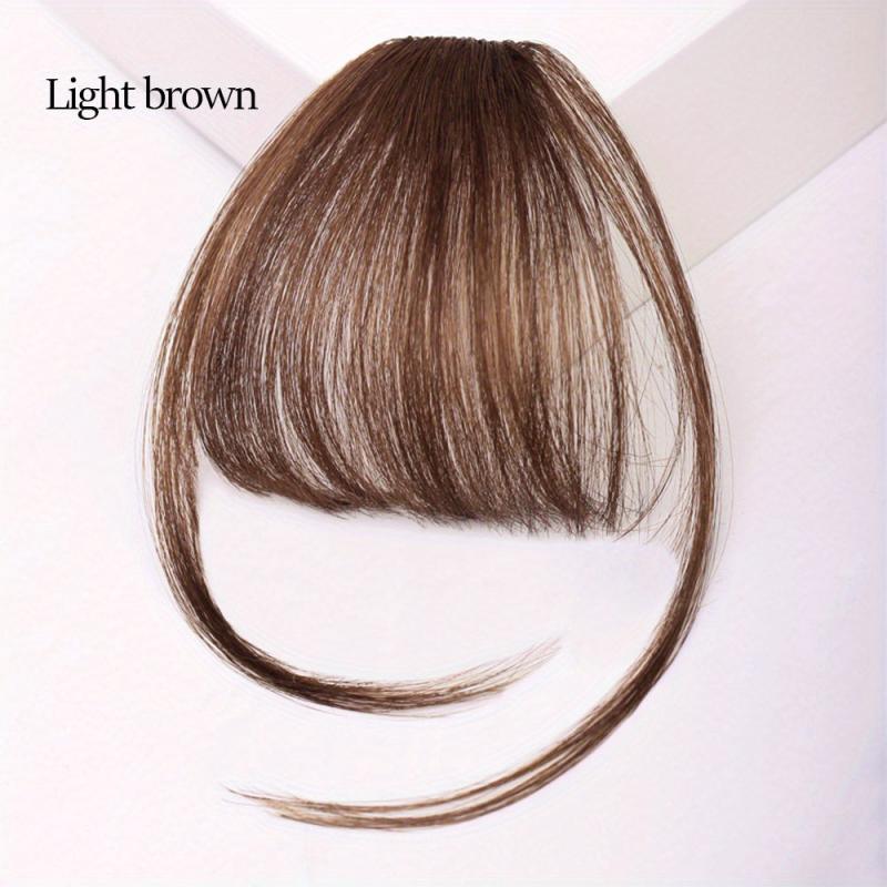 Short Straight Clip In Bangs Synthetic Hair Extensions Fringe With Temples