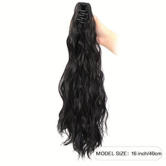 Long Water Wave Ponytail Extensions Claw Clip Curly Hair Heat Resistant