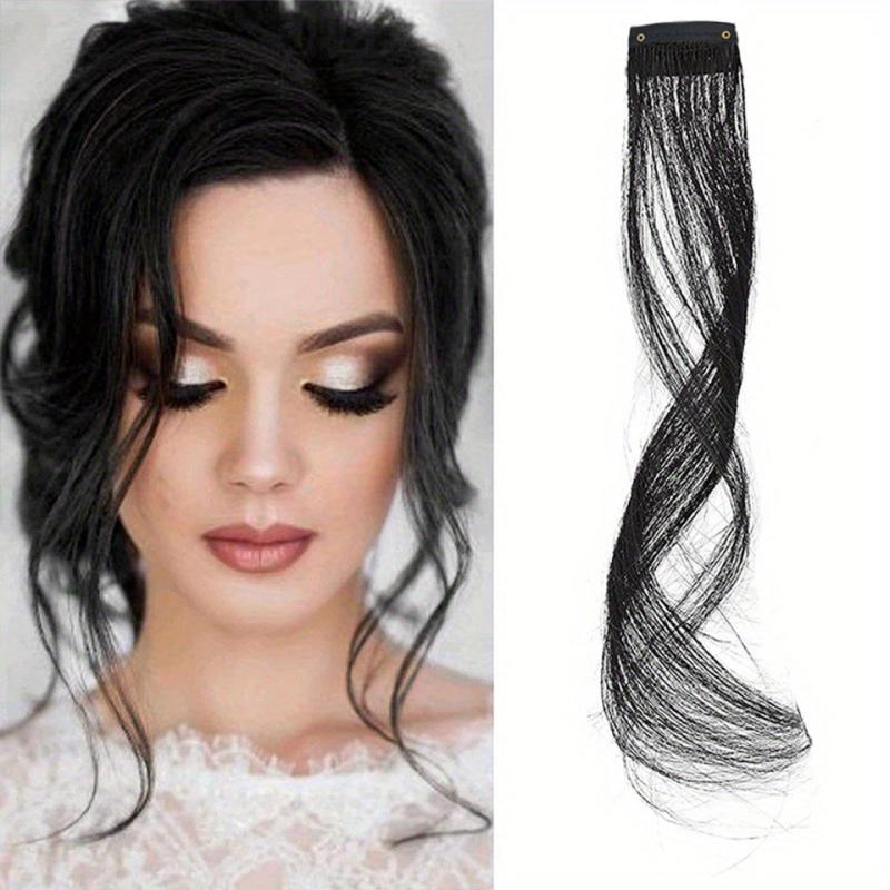 Synthetic Long Clip In Bangs Hair Piece for Natural Side Air Bangs