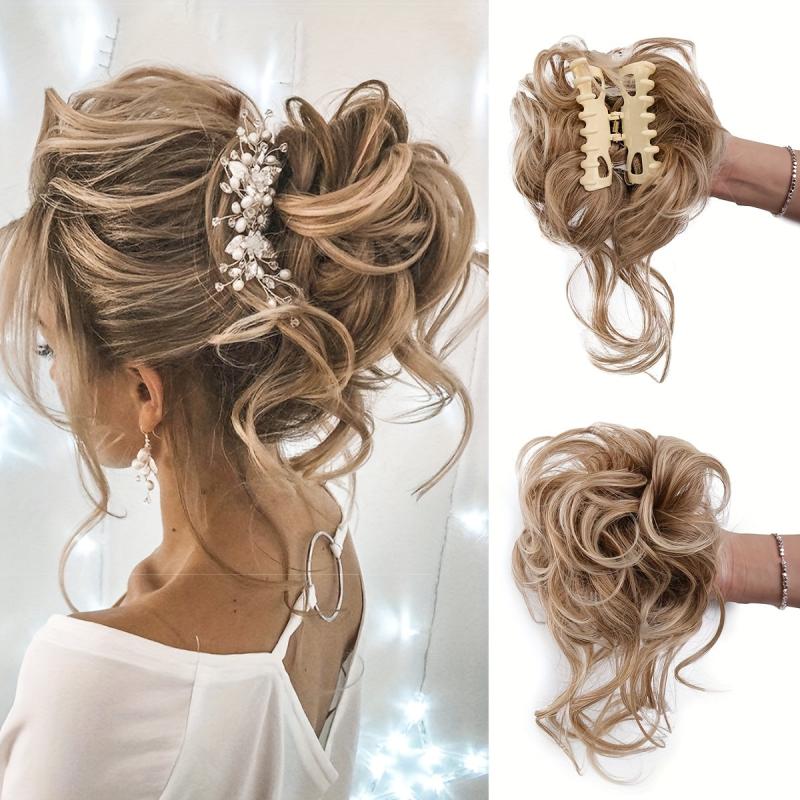Curly Wavy Hairpieces for Women Scrunchies Extension