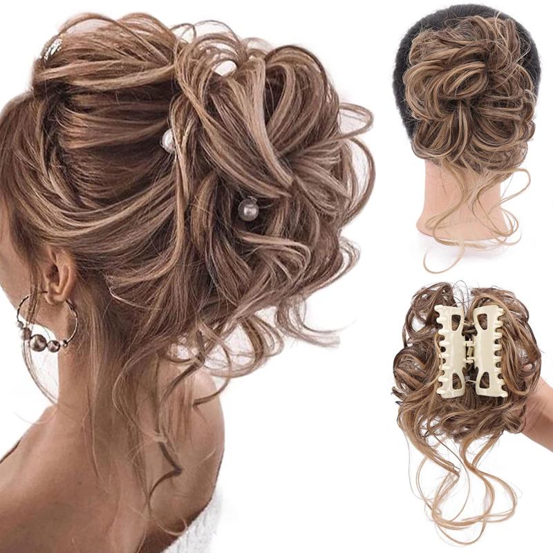 Curly Wavy Hairpieces for Women Scrunchies Extension