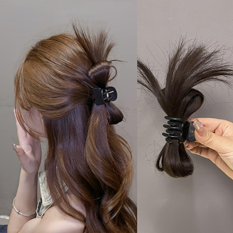 Messy Bun Hair Piece Claw Clip Lady Extended Updo Bun Ponytail Wig