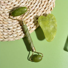 Natural Jade Roller and Gua Sha Set for Face and Body