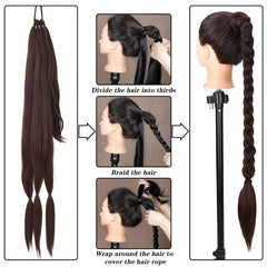 Long Straight Ponytail Extension with String Wrap
