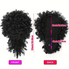 Short Afro Curly Hair Bun With Bangs Synthetic Chignon Wigs