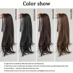 Long Wavy Ponytail Extension Clip In Hairpiece Natural Looking Hair Extension