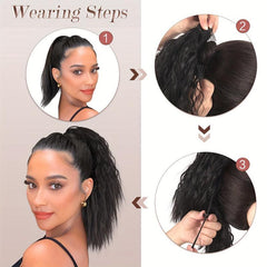 25cm Dark Brown Gradient Short Corn Wave Ponytail