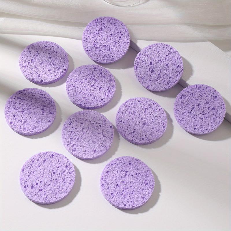 10pcs Facial Sponge for Cleansing & Exfoliating Purple