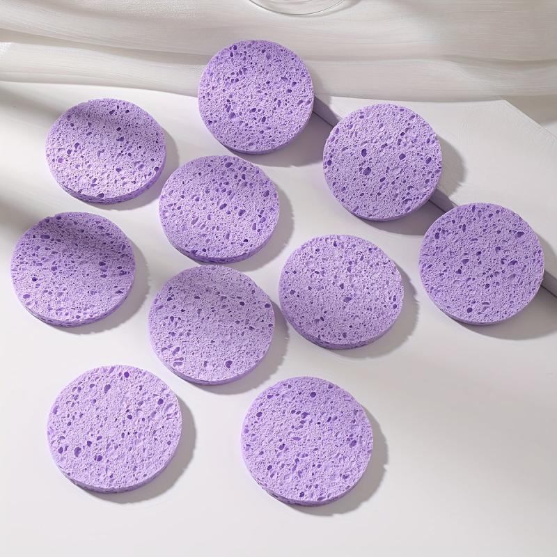 10pcs Facial Sponge for Cleansing & Exfoliating Purple