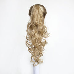 Long Curly Wavy Ponytail Extension for Women - Natural Wavy Synthetic Hairpiece