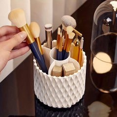 360-Degree Rotation Makeup Brush Holder with Clear Acrylic Cover