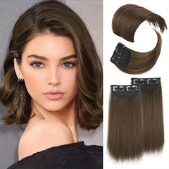 4pcs Women's Invisible Clips In Hair Topper Synthetic Hair Extension