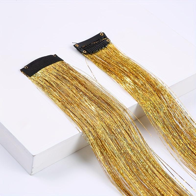 Colorful Holographic Hair Tinsel Kit Extensions Glitter for Girls