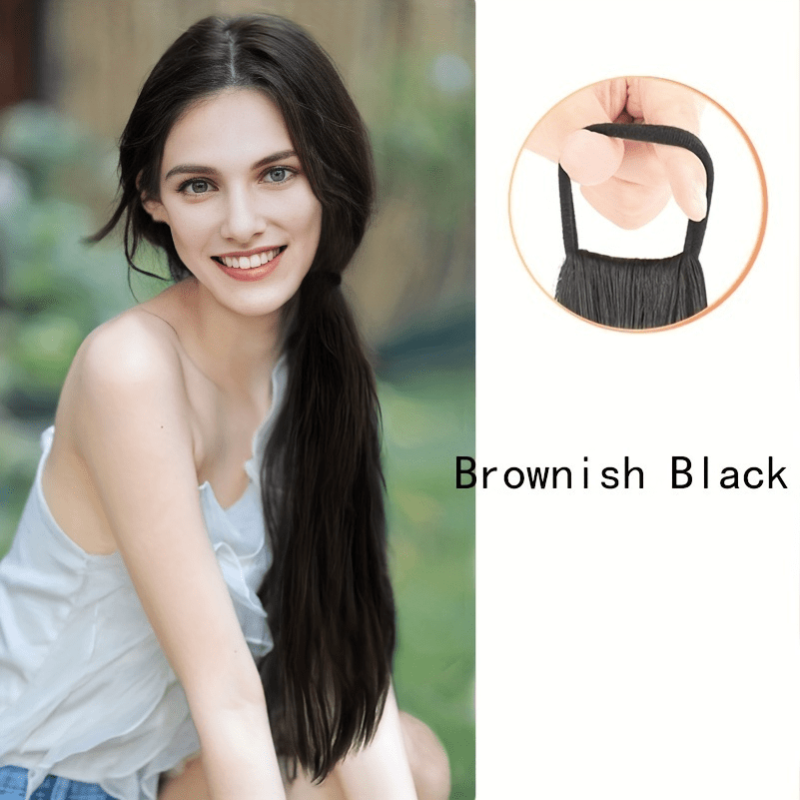 Long Straight Ponytail Extensions Natural Look