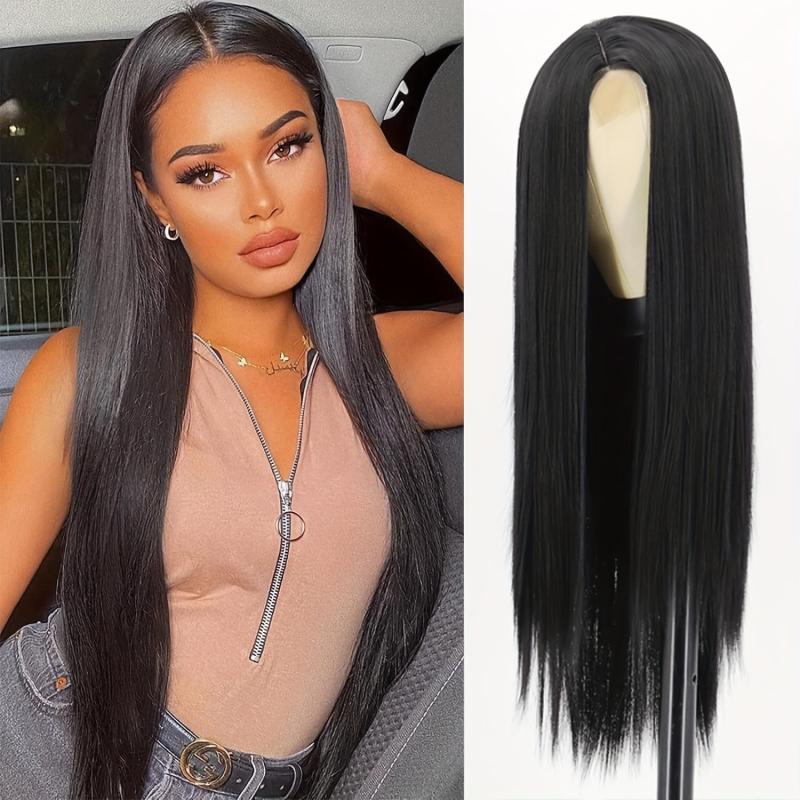 Long Straight Synthetic Wig Natural Full Wig Heat Resistant Fiber Wig 30 Inch