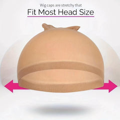 Light Brown Stocking Wig Caps - Stretchy Nylon - One Size Fits Most