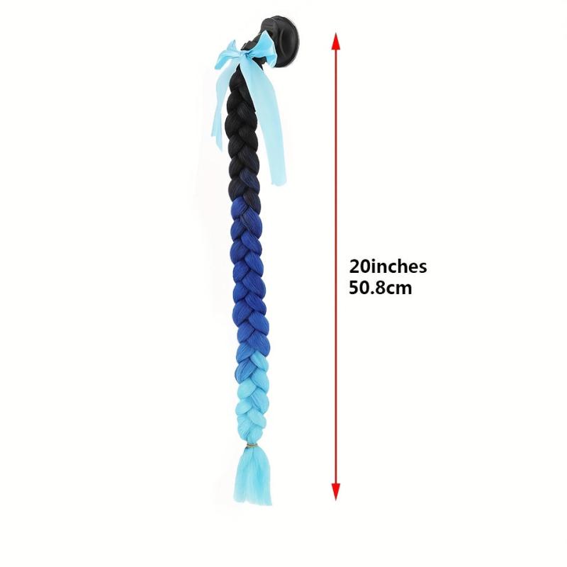 Ombre Long Box Braid Hair Extensions with Bowknot Ponytail