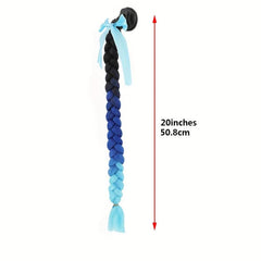 Ombre Long Box Braid Hair Extensions with Bowknot Ponytail