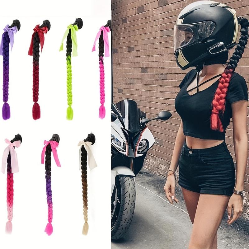 Ombre Long Box Braid Hair Extensions with Bowknot Ponytail